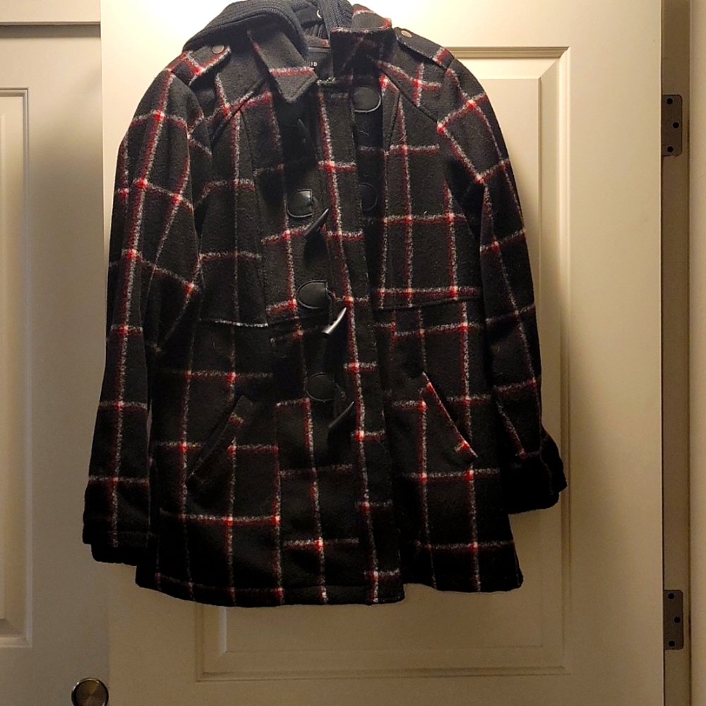 Hooded plaid toggle coat Torrid size 0